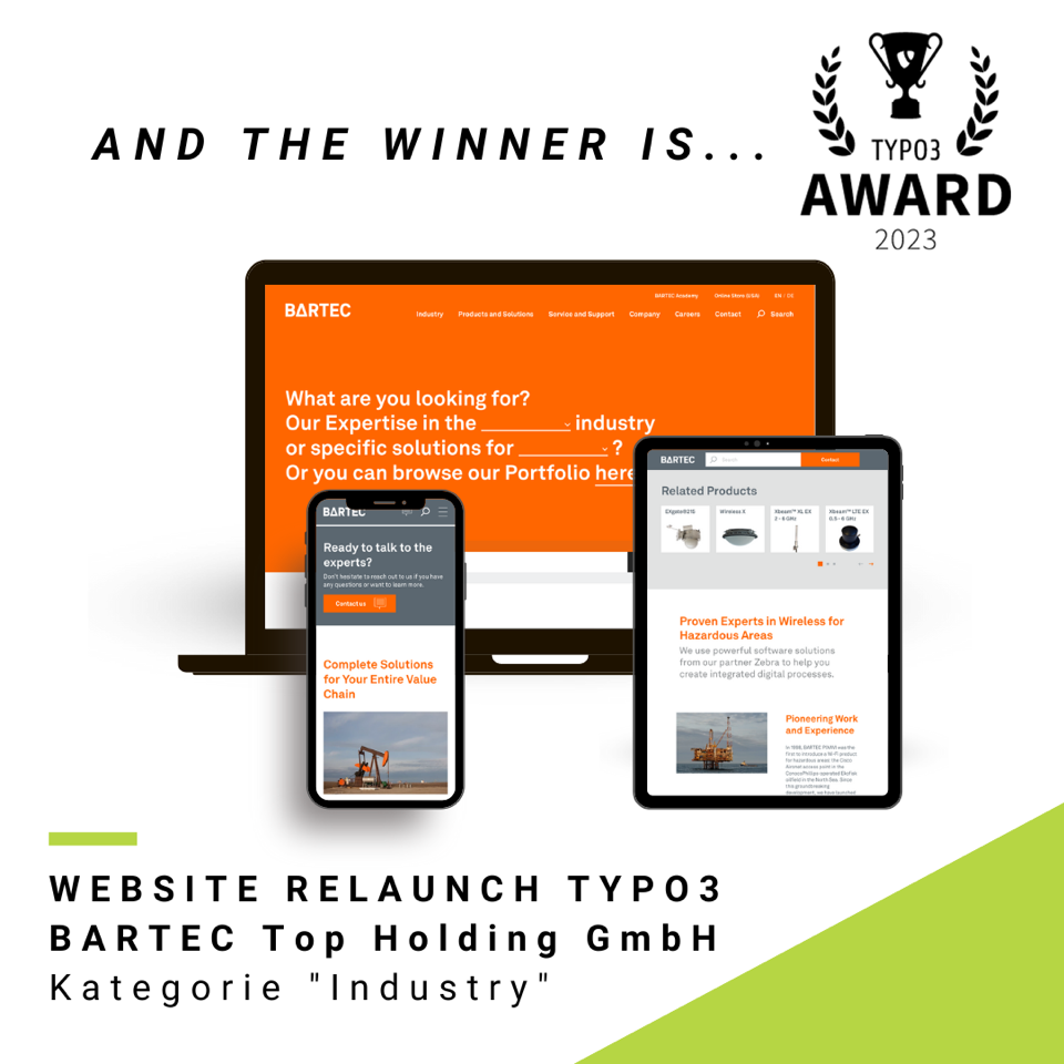News TYPO3 Award für unsere neue Website